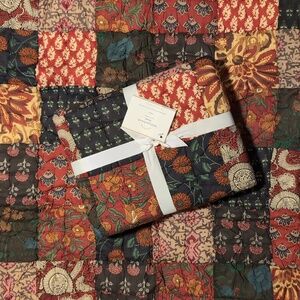 Set Of TWO! Pottery Barn Bold Patchwork Quilted Shams 2011. 100% Cotton. New!